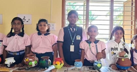TALENT SHOW BY STD 4 TO 7 - POT PAINTING, VEGETABLES AND FRUIT CARVING