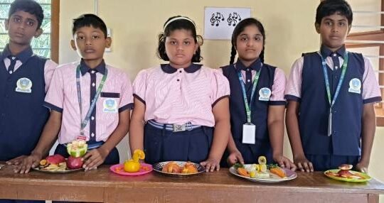 TALENT SHOW BY STD 4 TO 7 - POT PAINTING, VEGETABLES AND FRUIT CARVING