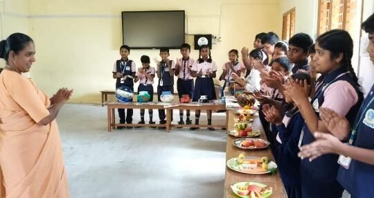TALENT SHOW BY STD 4 TO 7 - POT PAINTING, VEGETABLES AND FRUIT CARVING