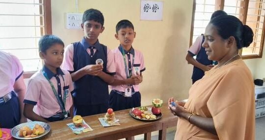 TALENT SHOW BY STD 4 TO 7 - POT PAINTING, VEGETABLES AND FRUIT CARVING
